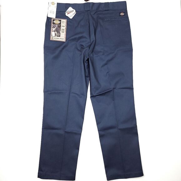 Vintage NWT Dickies 874 Twill Work Pants 42x32 Blue Stain Release 14" Rise - Picture 6 of 7